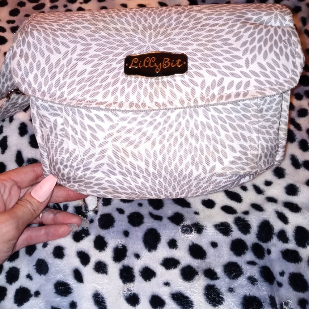 Grey Lilly Bit diaper or miscellaneous bag